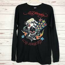 Ed Hardy Panther Death Or Glory T Shirts Black Boutique