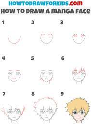 how to draw a manga face easy drawing