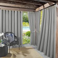 sun zero sailor indoor outdoor uv protectant room darkening grommet curtain panel 54 x 108 gray