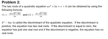 Two Roots Of A Quadratic Equation Ax2