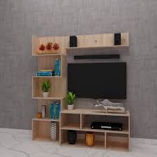 Wooden Modern Tv Unit With Storage In