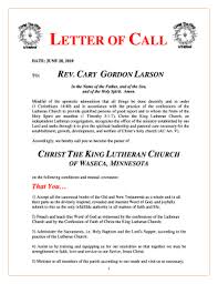 letter of call for pastor form fill