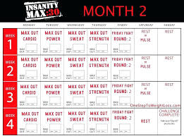 Day Workout Calendar Printable Insanity Max Print A Template 30 2