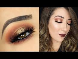 gold halo smokey eye makeup tutorial