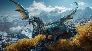 mountains background 3d fantasy dragon