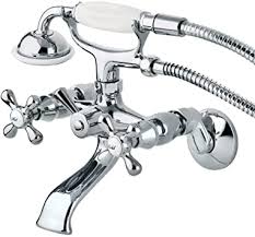 Matte black 6 1 2 in spout reach kingston brass ks1430ax heritage 4 inch centerset lavatory faucet bathroom sink faucets parts touch on faucets urbytus com from. Kingston Brass Ks265c Clawfoot Tub Wall Mount Faucet Polished Chrome 6 Inch Adjustable Center Tub Filler Faucets Amazon Com