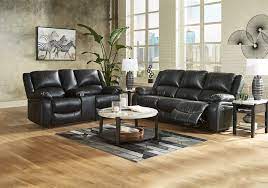 calderwell black reclining sofa set