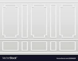 Empty White Wall Moulding Panels