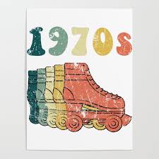 70s roller skate disco derby poster by