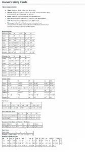 Womens Sizing Charts Size Chart For Kids Clothing Size