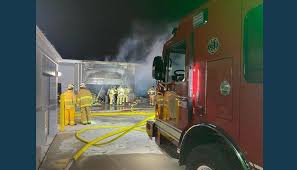 crews battle storage unit fire in
