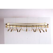 Vintage Brass Mounted Coat Rack With