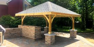 Backyard With A Pavilion Or Patio Roof