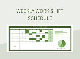 weekly work shift schedule excel