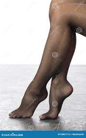 Black Sheer Stockings or Tights Stock Image - Image of close, ankles:  54867713