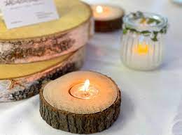 Rustic Wooden Log Tree Trunk Candle