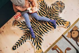 tiger beige 100 x 160 cm wool rug