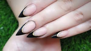 how to do french acrylic nails black