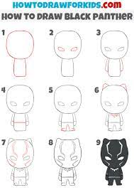 how to draw black panther easy