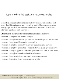 Top 8 Medical Lab Assistant Resume Samples
