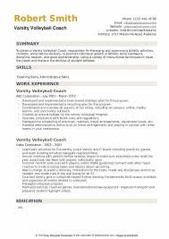 varsity volleyball coach resume sles