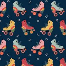 pink skates fabric wallpaper and home