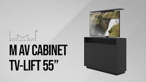 m av cabinet tv lift 55 black white