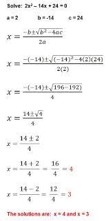 solving quadratic equations quadratics