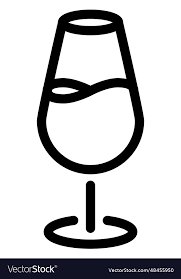 Sparkling Wine Glass Linear Icon Drink