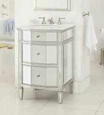 D bath vanity in ivory with granite vanity top in grey (497) Adelina 24 Inch Mirrored Bathroom Vanity Imperial White Marble Counter Top