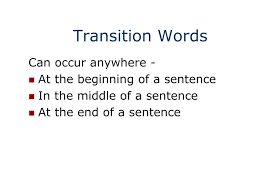 Ppt Using Transition Words In Your Writing Powerpoint