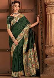 green sarees with latest