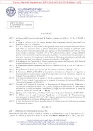 Università degli Studi di Cagliari IL RETTORE VISTO lo Statuto dell ...