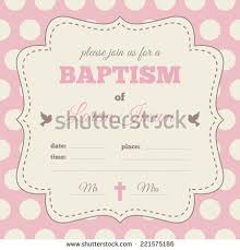 Baptism Invitation Template Pink Brown And Cream Colors Vintage