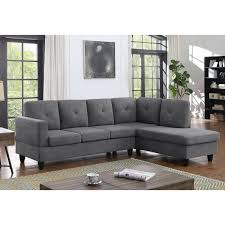 Ivan Dark Gray Woven Sectional Sofa
