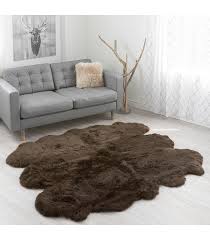 large espresso brown sheepskin rug