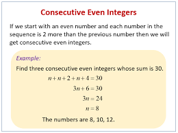 consecutive even integer problems