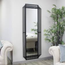 Black Art Deco Wall Mirror 183cm X 80cm