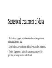 statistical treatment of data study
