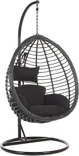 Tollo Garden Hanging Egg Chair Black Or