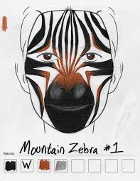 mountain zebra makeup sketch 1 weasyl