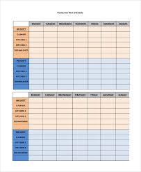 Sample Work Schedule 12 Documents In Pdf Word Excel