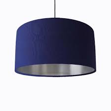 Navy Blue Lampshade In Cotton With