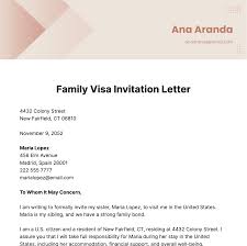 family visa invitation letter template