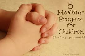 5 mealtime prayers for children free