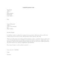 Letter Of Resignation Template Examples Of Resignation Letters