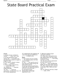 state board practical exam crossword
