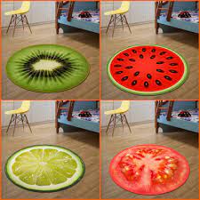 Concise and elegant small round faux fur rug for interior decoration made in china. 3d Fruit Round Small Rug Dywan Dia 60cm Alfombras Dormitorio Circular Living Room Chair Pad Rugs Mats Tapis Chambre Tapis Chambre Alfombras Dormitoriosmall Rug Aliexpress