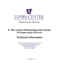 H Ric Luhrs Performing Arts Center Technical Information