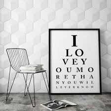 Us 1 52 10 Off Eye Chart Wall Art I Love You Eye Chart Scandinavian Canvas Print Printable Wall Art Wall Pictures Living Room Decor No Frame In